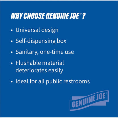 Genuine Joe Half-fold Toilet Seat Covers - Half-fold - For Public Toilet - White - 250/Pack - 10 / Carton