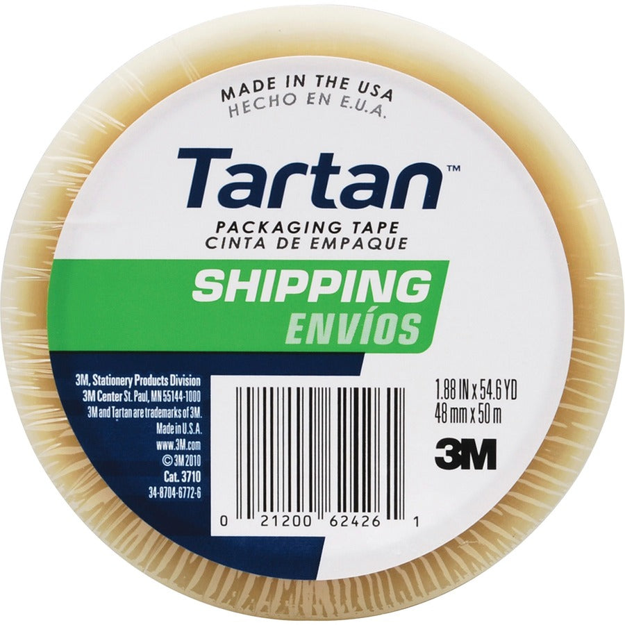 Tartan General-Purpose Packaging Tape - 54.60 yd Length x 1.88" Width x 1.9 mil Thickness - 3" Core - Clear - Rubber Res