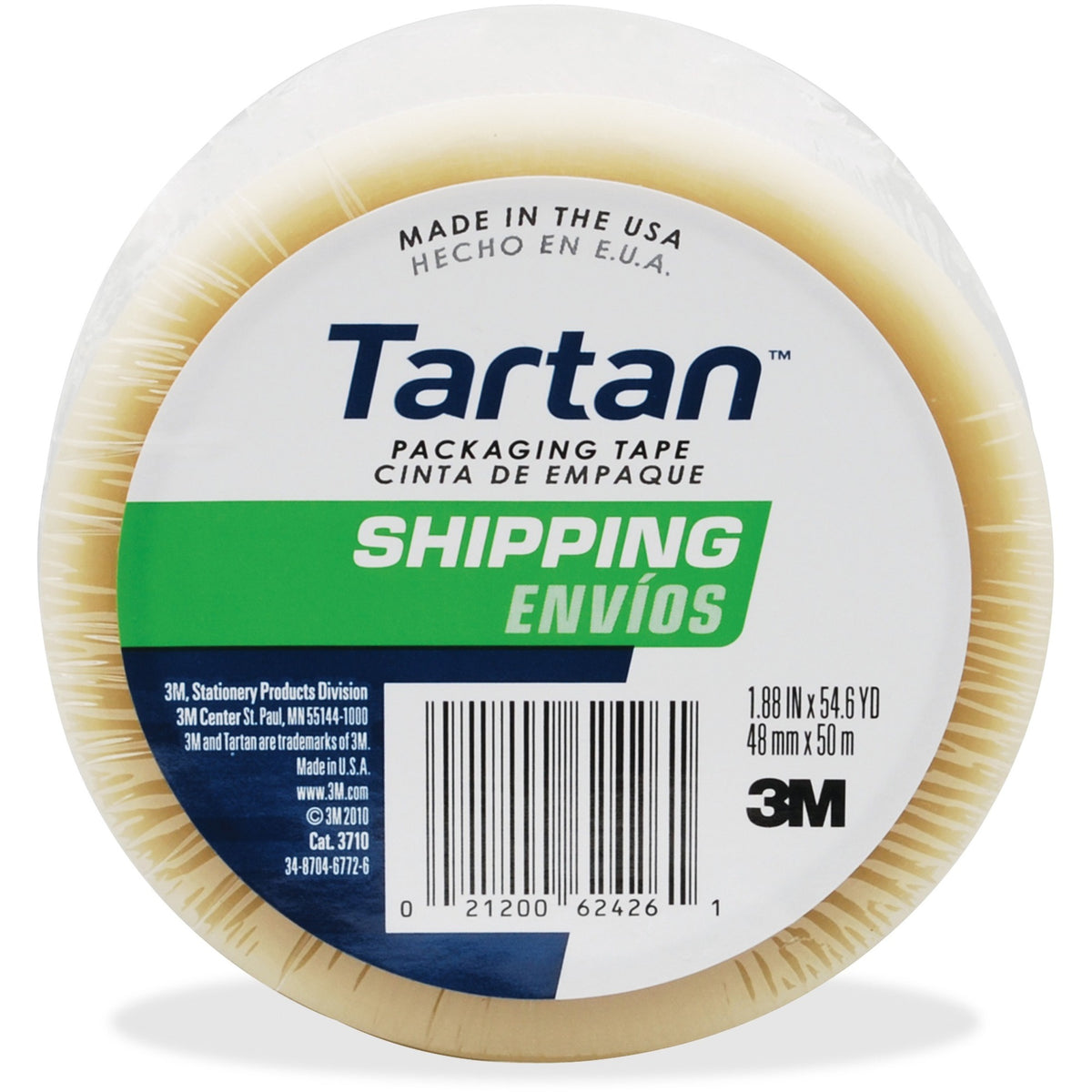Tartan General-Purpose Packaging Tape - 54.60 yd Length x 1.88" Width x 1.9 mil Thickness - 3" Core - Clear - Rubber Res