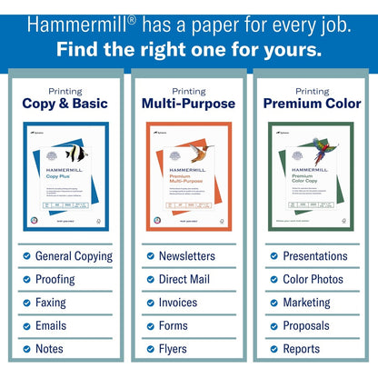 Hammermill Great White Recycled Copy Paper - White - 92 Brightness - Letter - 8 1/2" x 11" - 20 lb Basis Weight - 10 / C