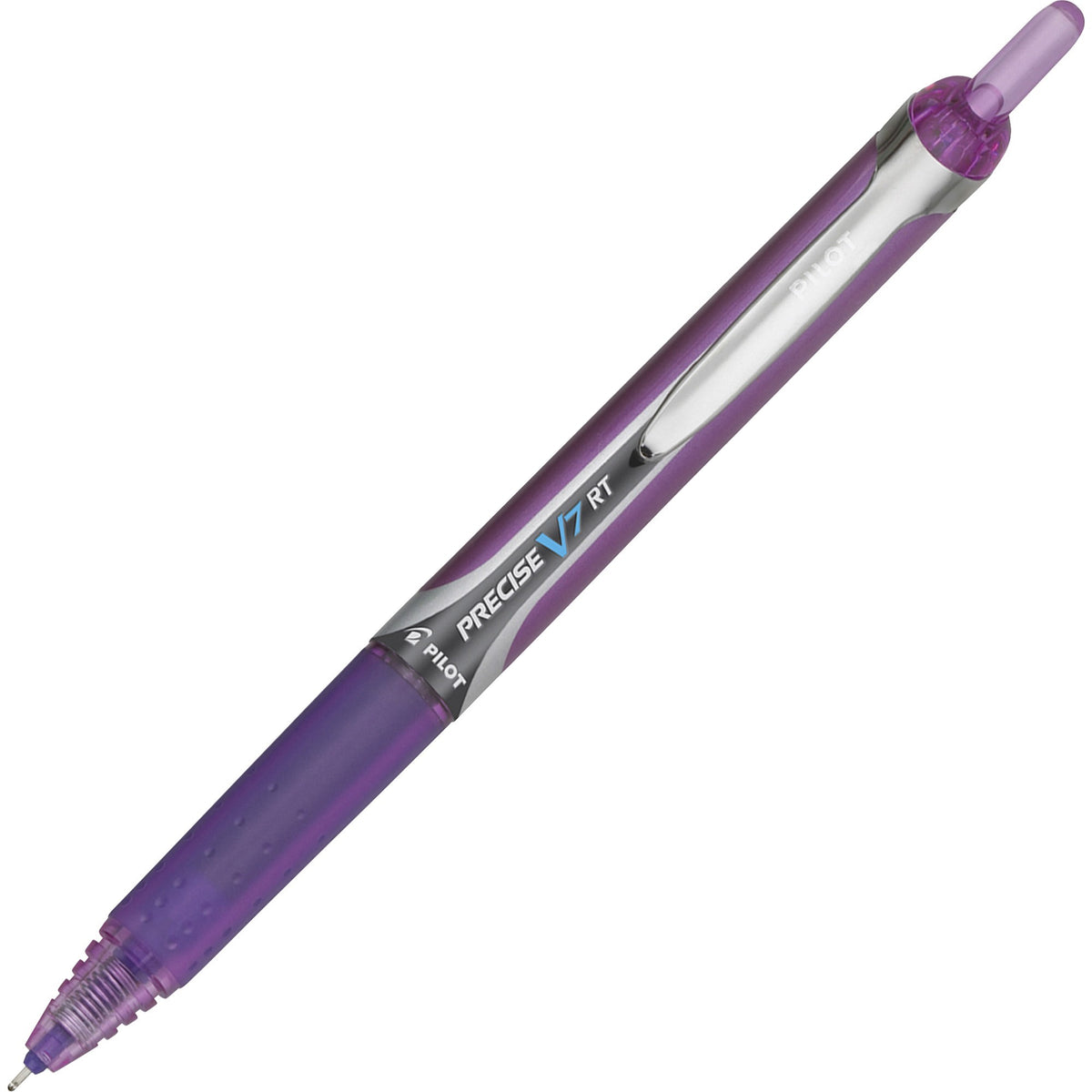 Pilot Precise V7 RT Fine Premium Retractable Rolling Ball Pens - 0.7 mm Fine Pen Point - Refillable - Retractable - Purp