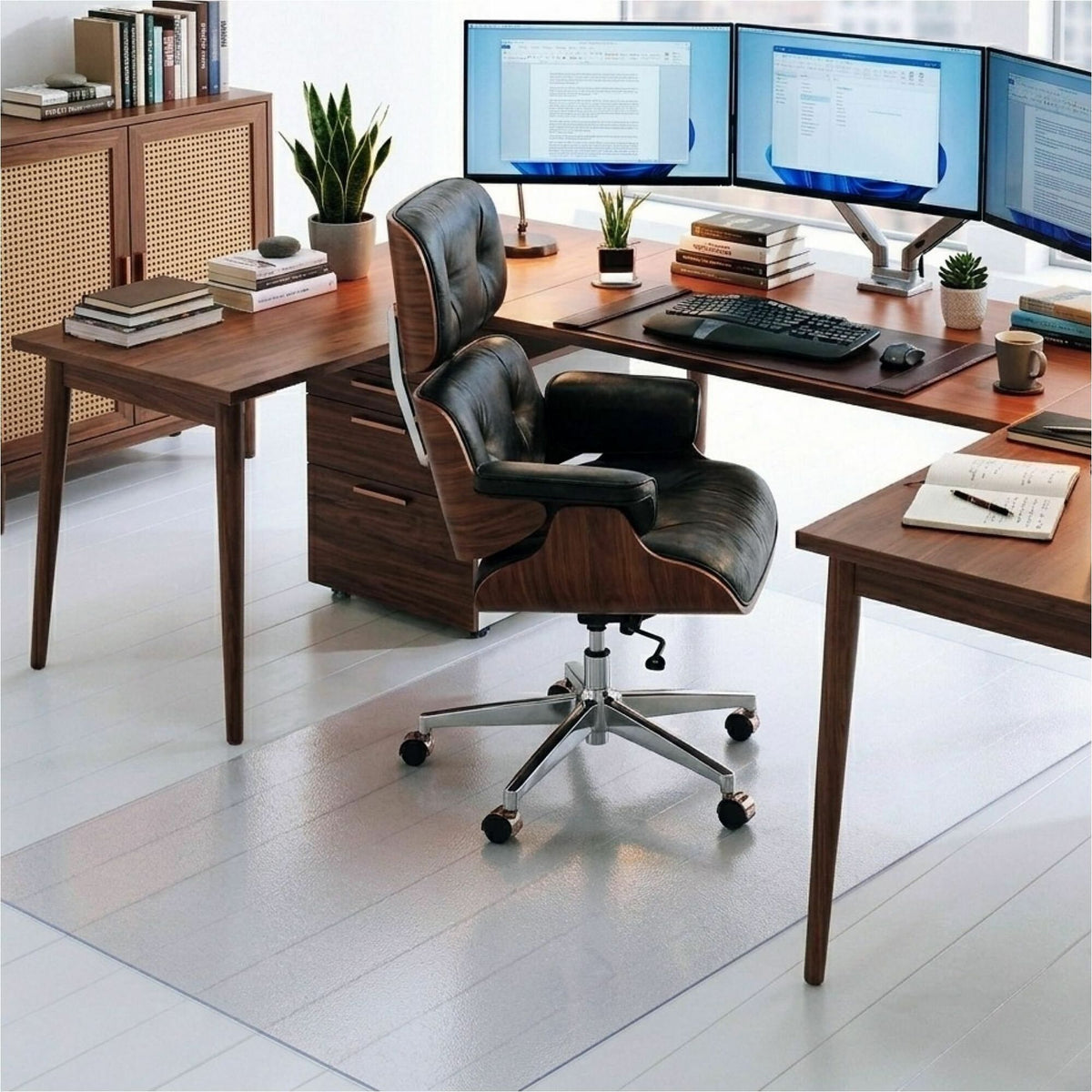 Cleartex Ultimat® Polycarbonate Rectangular Chair Mat for Hard Floor - 35" x 47" - Home, Office, Hardwood Floor, Floor, 