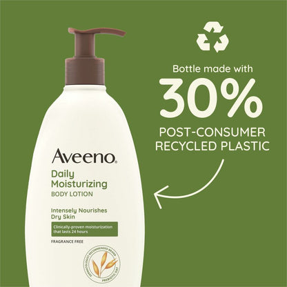 Aveeno® Daily Moisturizing Lotion - Lotion - 12 fl oz - 12 oz (340.2 g) - Non-fragrance - For Dry, Sensitive Skin - 1 Ea