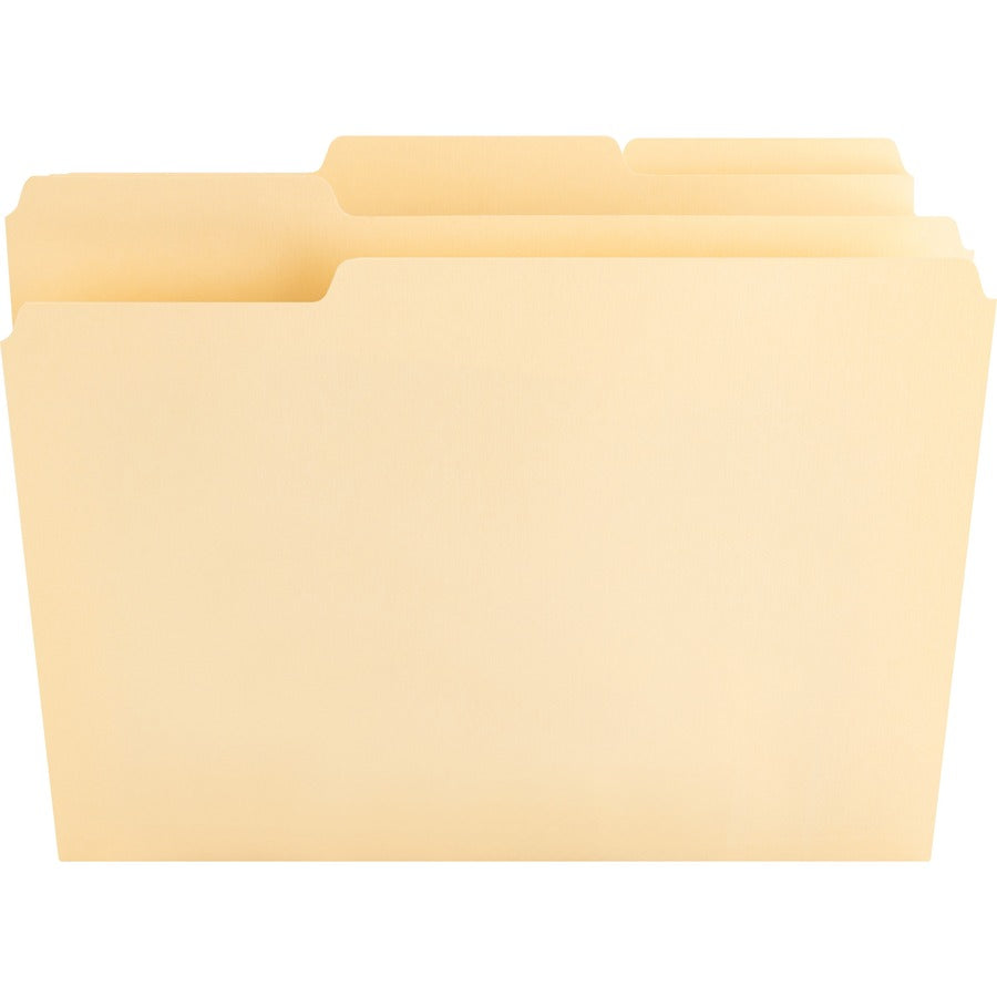 Nature Saver 1/3 Tab Cut Letter Recycled Top Tab File Folder - 8 1/2" x 11" - 3/4" Expansion - Top Tab Location - Assort