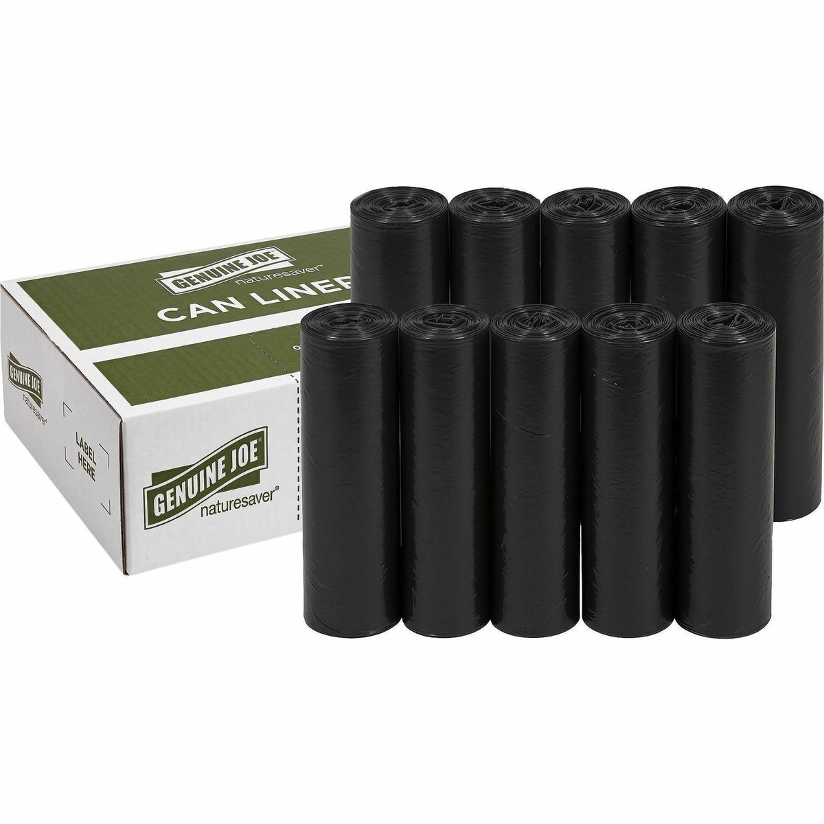 Nature Saver Black Low-density Recycled Can Liners - Extra Large Size - 60 gal Capacity - 1 Carton