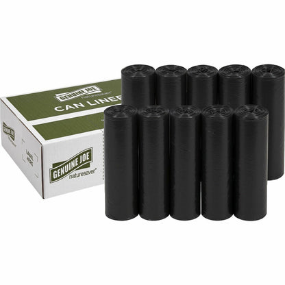Nature Saver Black Low-density Recycled Can Liners - Extra Large Size - 60 gal Capacity - 1 Carton