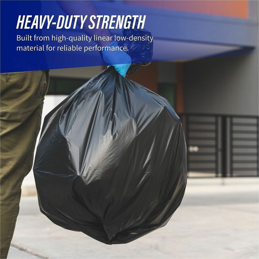 Genuine Joe Heavy-Duty Trash Can Liners - Medium Size - 30 gal Capacity - 36" Length x 30" Width x 1.50 mil (38 Micron) 