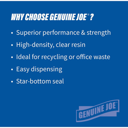 Genuine Joe High-Density Can Liners - Medium Size - 33 gal Capacity - 40" Length x 33" Width x 0.43 mil (11 Micron) Thic