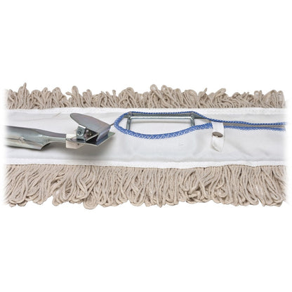 Genuine Joe Dust Mop Complete Combo - 24" Width Cotton Head - 60" Length x 0.94" Diameter Wood Handle - 1 Each