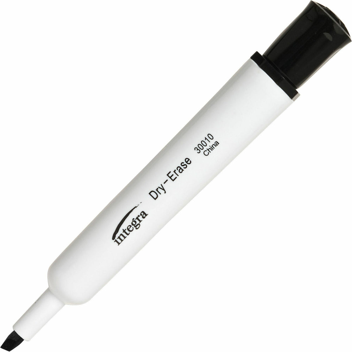 Integra Chisel Point Dry-erase Markers - Black Ink - Fiber Tip - Writing - 12 / Dozen