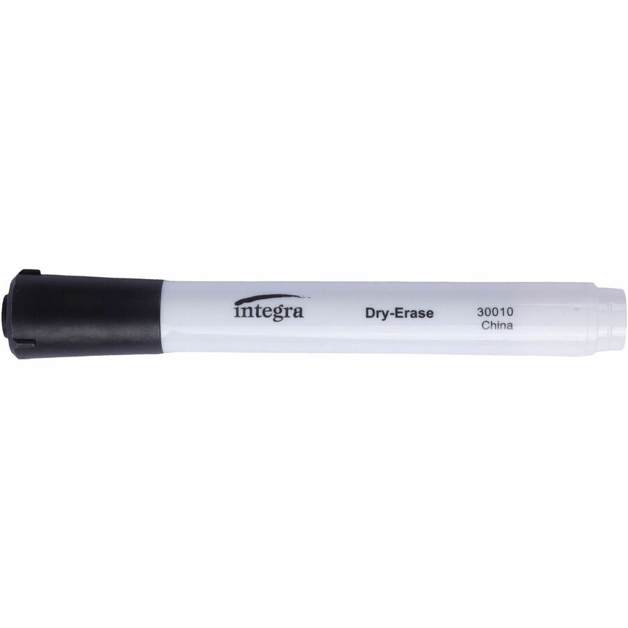 Integra Chisel Point Dry-erase Markers - Black Ink - Fiber Tip - Writing - 12 / Dozen