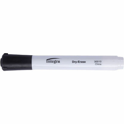 Integra Chisel Point Dry-erase Markers - Black Ink - Fiber Tip - Writing - 12 / Dozen