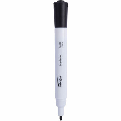 Integra Chisel Point Dry-erase Markers - Black Ink - Fiber Tip - Writing - 12 / Dozen