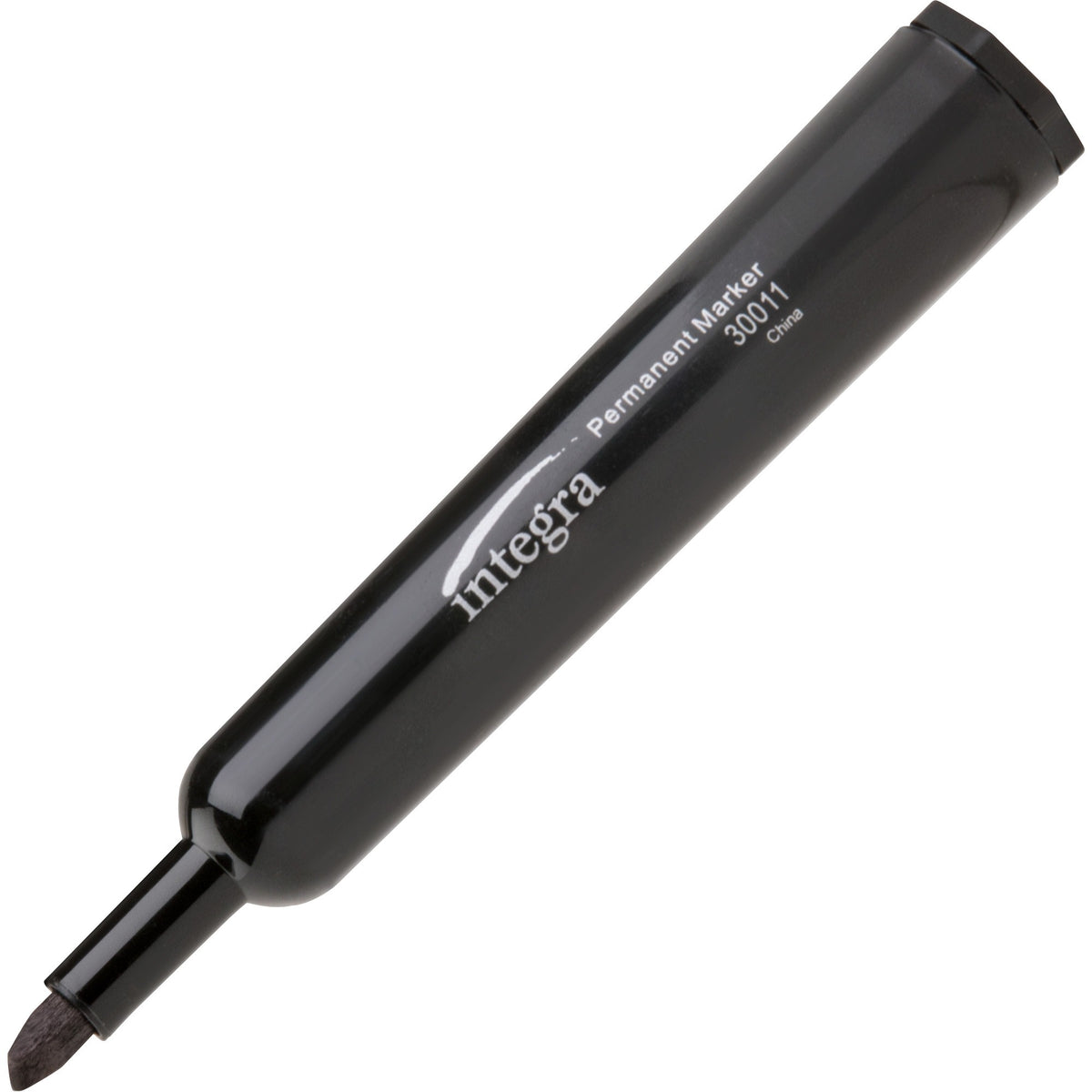 Integra Permanent Chisel Markers - Black Ink - Writing, Drawing - 12 / Dozen