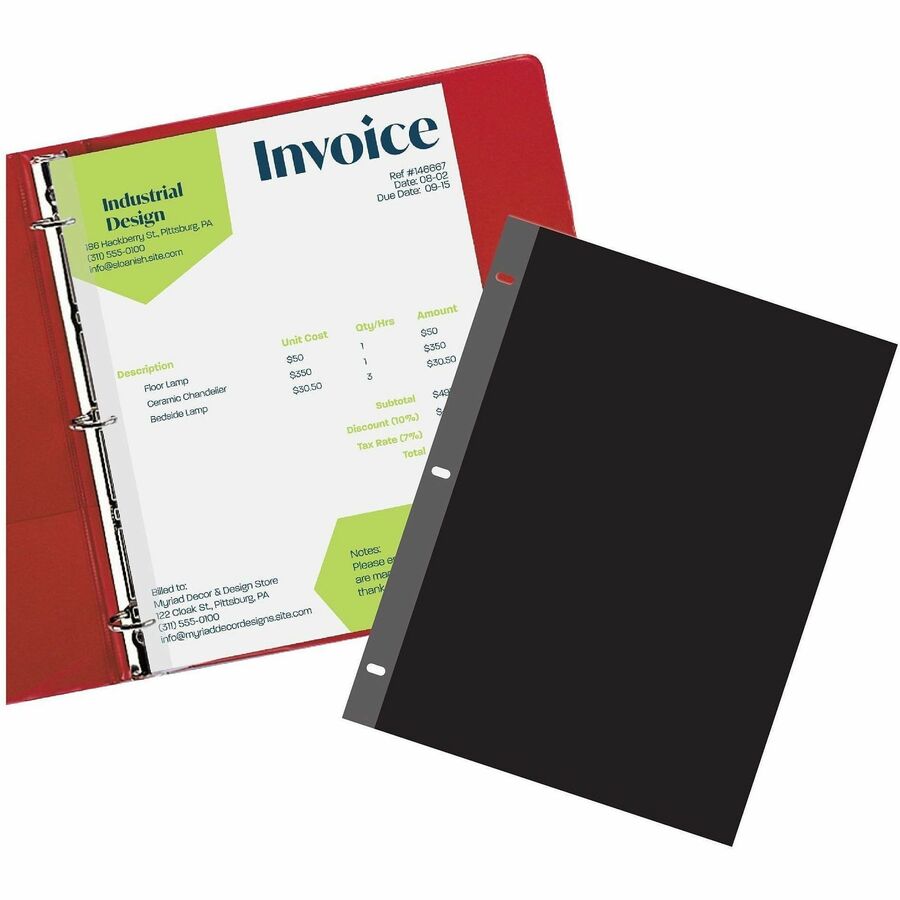 C-Line Clear Poly Side Load Sheet Protectors - For Letter 8 1/2" x 11" Sheet - Ring Binder - Clear - Polypropylene - 100