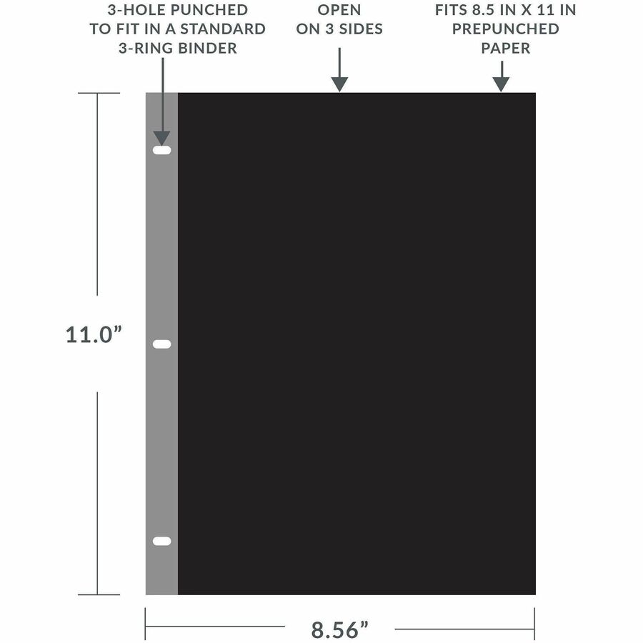 C-Line Clear Poly Side Load Sheet Protectors - For Letter 8 1/2" x 11" Sheet - Ring Binder - Clear - Polypropylene - 100