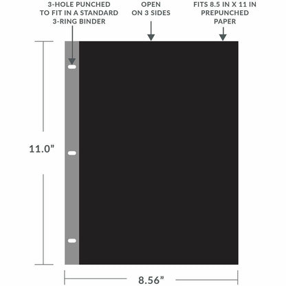 C-Line Clear Poly Side Load Sheet Protectors - For Letter 8 1/2" x 11" Sheet - Ring Binder - Clear - Polypropylene - 100