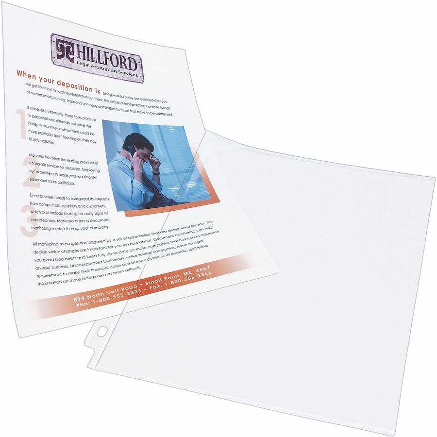 Avery® Side Insert Sheet Protectors - For Letter 8 1/2" x 11" Sheet - 3 x Holes - Ring Binder - Side Loading - Clear, Di