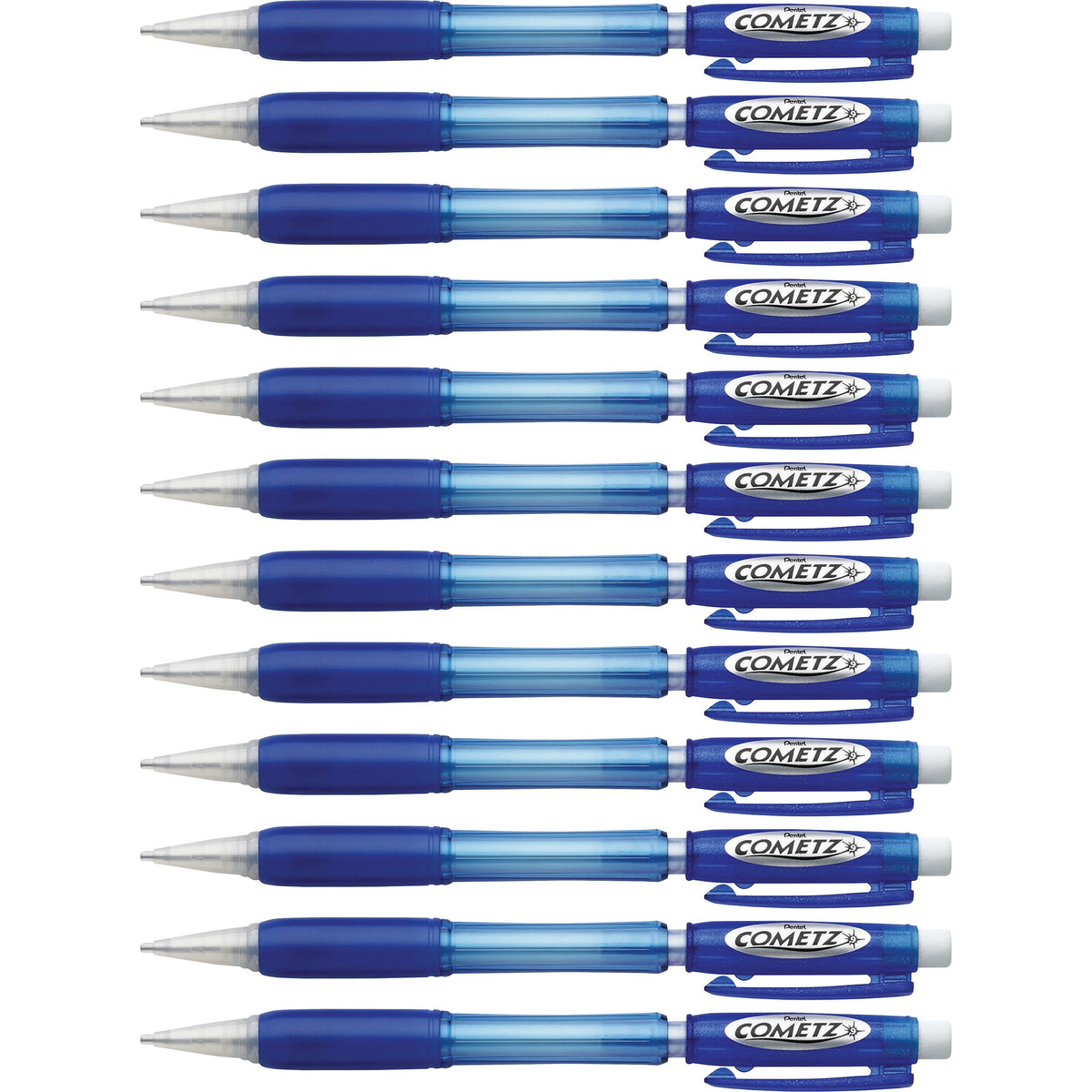 Pentel Cometz .9mm Automatic Pencils - 0.9 mm Lead - #2 - Blue Barrel - 12 / Dozen