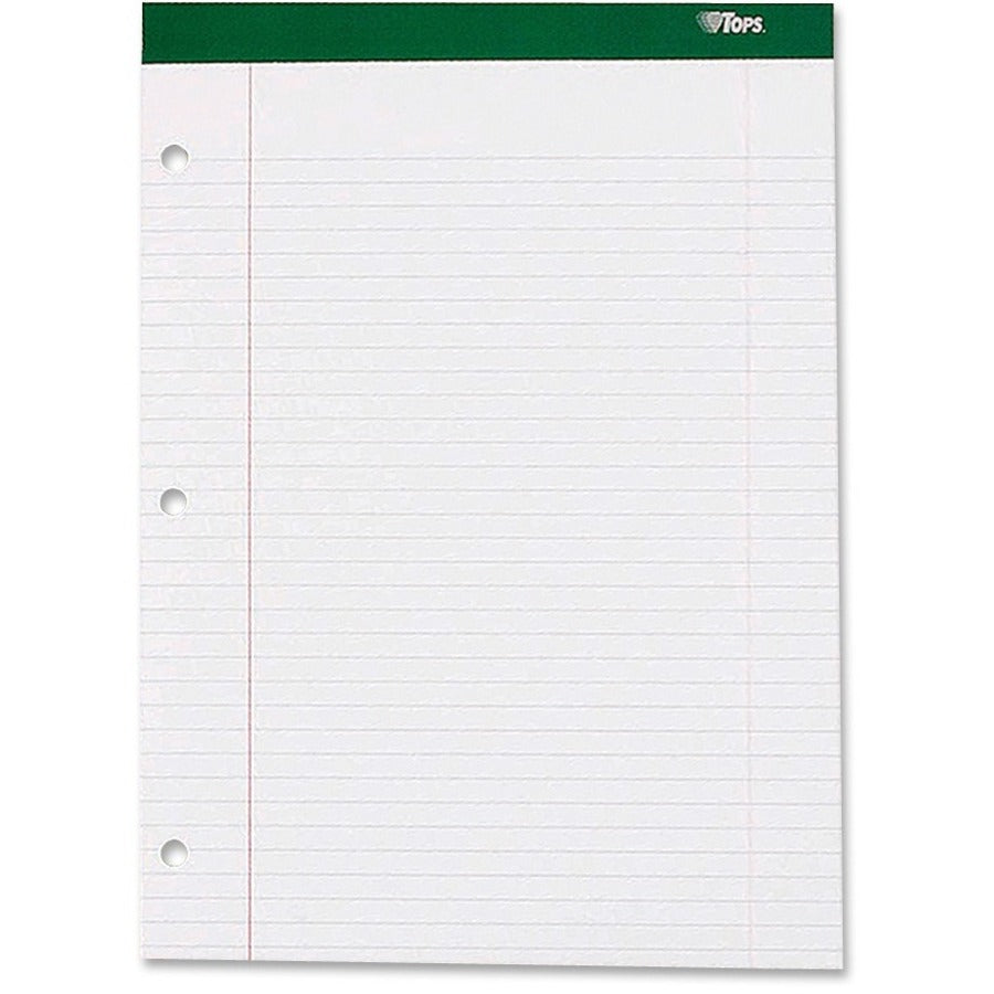 TOPS Double Docket Writing Tablet - Letter - Stapled/Glued - 0.34" Ruled - 16 lb Basis Weight - Letter - 8 1/2" x 11 3/4