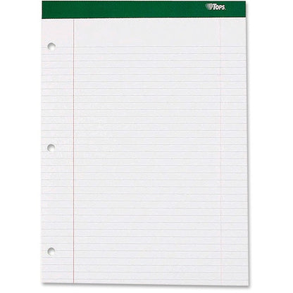 TOPS Double Docket Writing Tablet - Letter - Stapled/Glued - 0.34" Ruled - 16 lb Basis Weight - Letter - 8 1/2" x 11 3/4