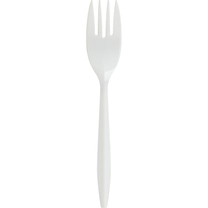 Genuine Joe Medium-weight Forks - Polypropylene - White - 1000 / Carton