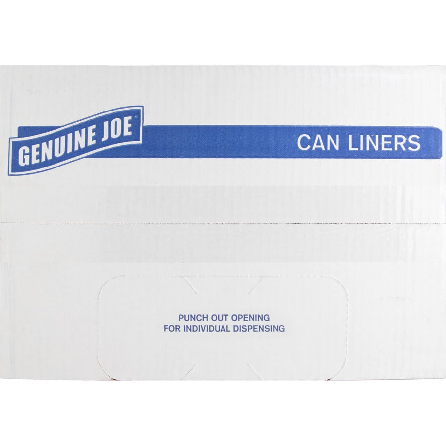 Genuine Joe Linear Low Density Can Liners - Small Size - 10 gal Capacity - 23" Length x 24" Width x 0.60 mil (15 Micron)