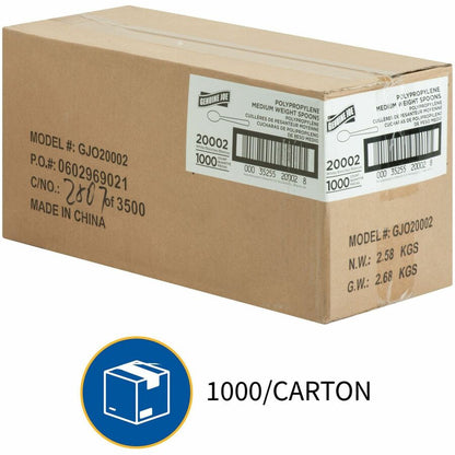 Genuine Joe Medium-weight Spoons - White - 1000 / Carton