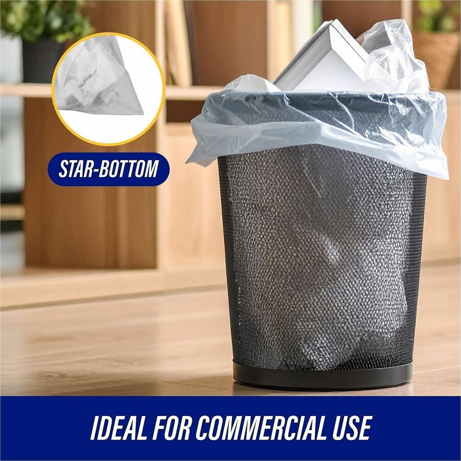 Genuine Joe Clear Trash Can Liners - 56 gal Capacity - 48" Length x 43" Width x 0.80 mil (20 Micron) Thickness - Low Den