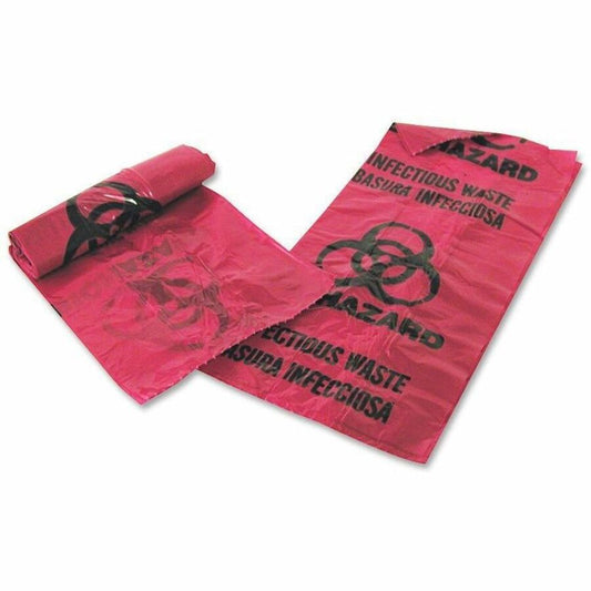 Medegen MHMS Infectious Waste Red Disposal Bags - 1 gal Capacity - 14" Length x 11" Width x 1.25 mil (32 Micron) Thickne