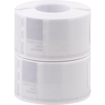Seiko Self-adhesive Address Labels - 3 1/2" Widthss x 1 1/10" Length - Rectangle - Clear - 130 / Roll - 130/Roll - 2 / B