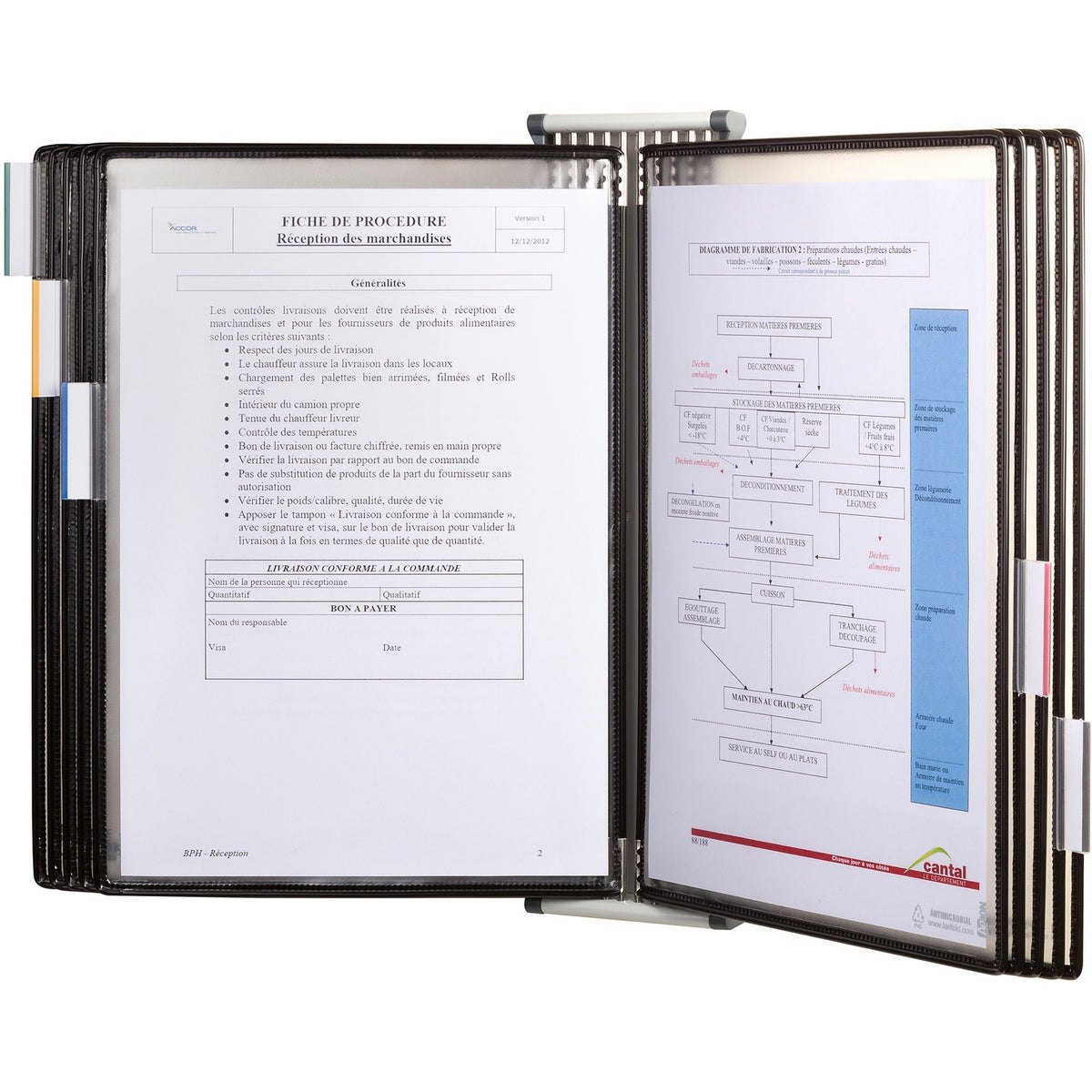 Djois by Tarifold Wall-Mountable Antimicrobial Reference Display Unit - Support Letter 8.50" x 11" Media - Clear, Black 