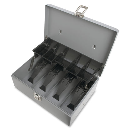 Sparco Controller Cash Box - 5 Coin - Gray - 3.4" Height x 11.4" Width x 7.5" Depth