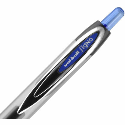 uniball™ 207 Needle Gel Pens - 0.7 mm Pen Point - Retractable - Blue Ink - Blue Barrel - 12 / Dozen