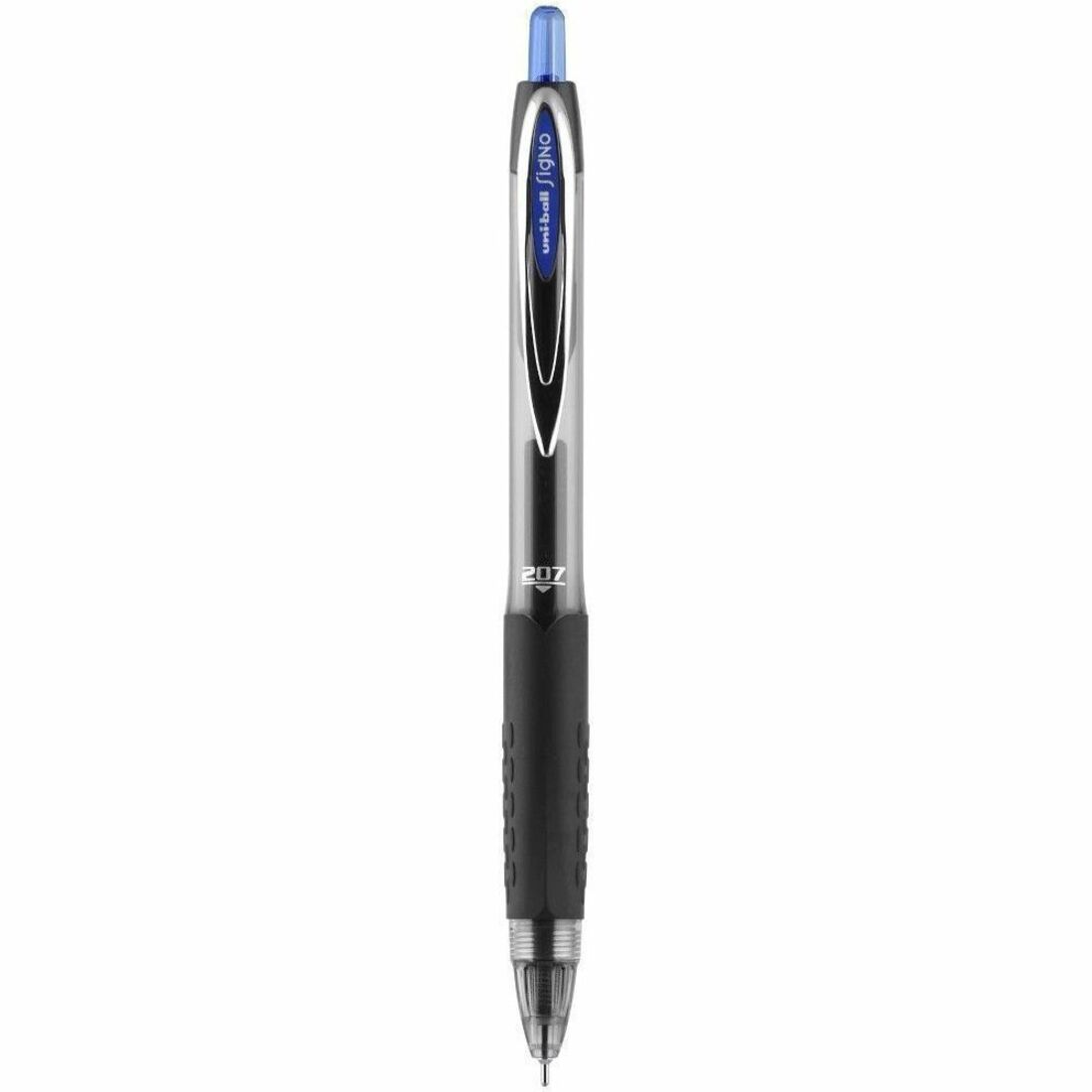 uniball™ 207 Needle Gel Pens - 0.7 mm Pen Point - Retractable - Blue Ink - Blue Barrel - 12 / Dozen
