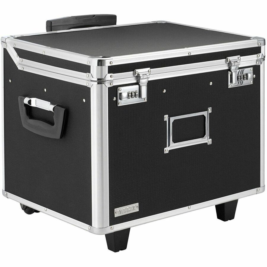 Vaultz Mobile Letter/Legal Chest - Telescopic Handle - 2 Casters - Polyvinyl Chloride (PVC) - 17.50" Width x 15.50" Dept