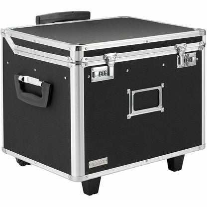 Vaultz Mobile Letter/Legal Chest - Telescopic Handle - 2 Casters - Polyvinyl Chloride (PVC) - 17.50" Width x 15.50" Dept