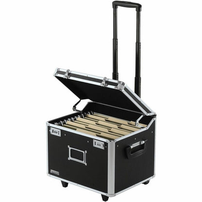 Vaultz Mobile Letter/Legal Chest - Telescopic Handle - 2 Casters - Polyvinyl Chloride (PVC) - 17.50" Width x 15.50" Dept