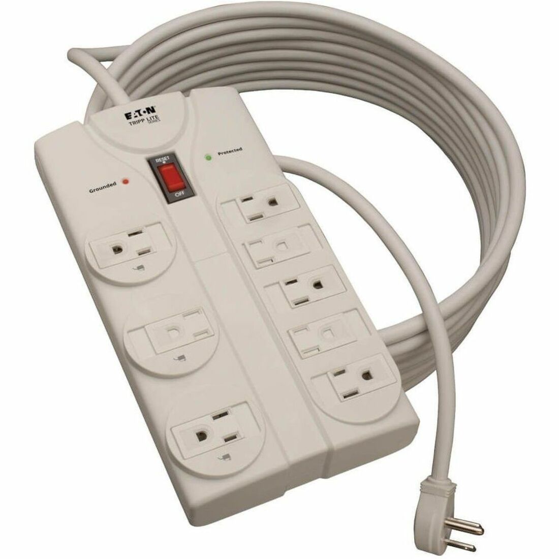 Tripp Lite series 8-Outlet Surge Suppressor - Light Gray - NEMA 5-15P - 8 x NEMA 5-15R - 1800 VA - 1440 J - 120 V AC Inp