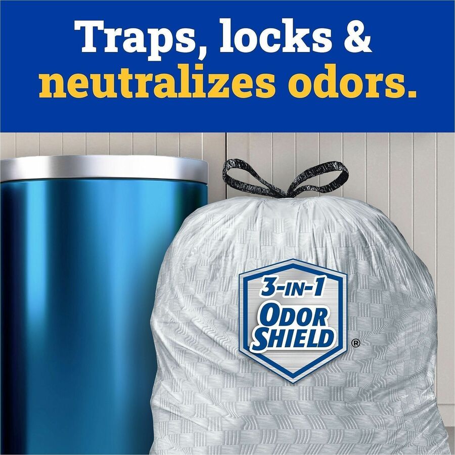 CloroxPro™ Glad® ForceFlex Tall Kitchen Drawstring Trash Bags - 13 gal Capacity - 25.13" Length x 24" Width x 90 mil (22