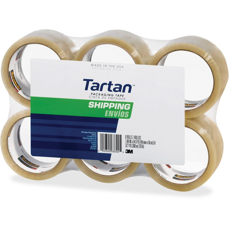 Tartan General-Purpose Packaging Tape - 54.60 yd Length x 1.88" Width x 1.9 mil Thickness - 3" Core - Clear - Rubber Res