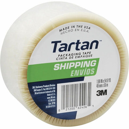 Tartan General-Purpose Packaging Tape - 54.60 yd Length x 1.88" Width x 1.9 mil Thickness - 3" Core - Clear - Rubber Res
