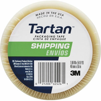 Tartan General-Purpose Packaging Tape - 54.60 yd Length x 1.88" Width x 1.9 mil Thickness - 3" Core - Clear - Rubber Res