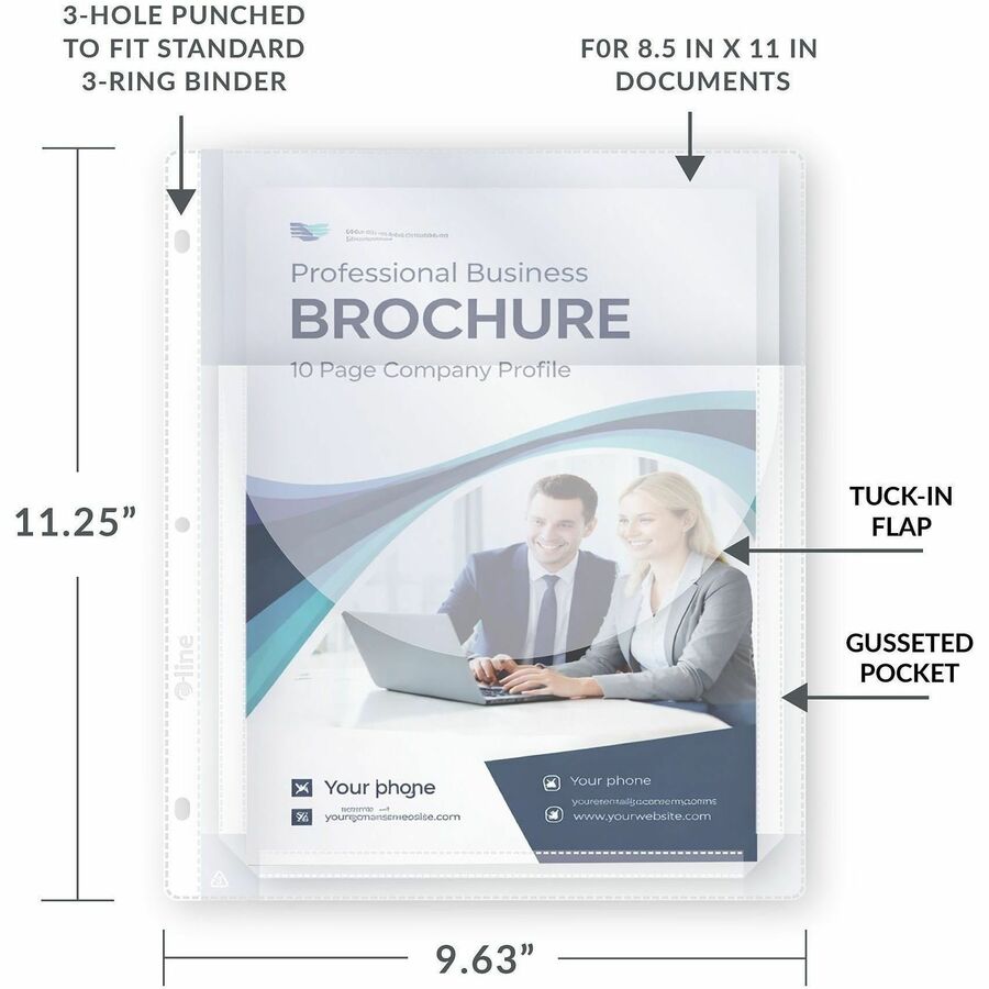 C-Line Super Capacity Sheet Protector with Tuck-in Flap - 200 x Sheet Capacity - For Letter 8 1/2" x 11" Sheet - Clear -