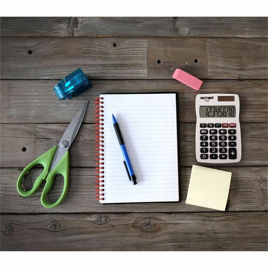 Victor 700 Pocket Calculator - 4 Functions - Large LCD, Easy-to-read Display, Rubber Keytop, Dual Power - 8 Digits - LCD