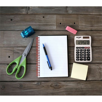 Victor 700 Pocket Calculator - 4 Functions - Large LCD, Easy-to-read Display, Rubber Keytop, Dual Power - 8 Digits - LCD