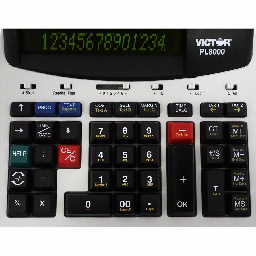 Victor PL8000 Thermal Printing Calculator - Date, Clock, Heavy Duty, Backlit Display, Durable, Independent Memory, 4-Key