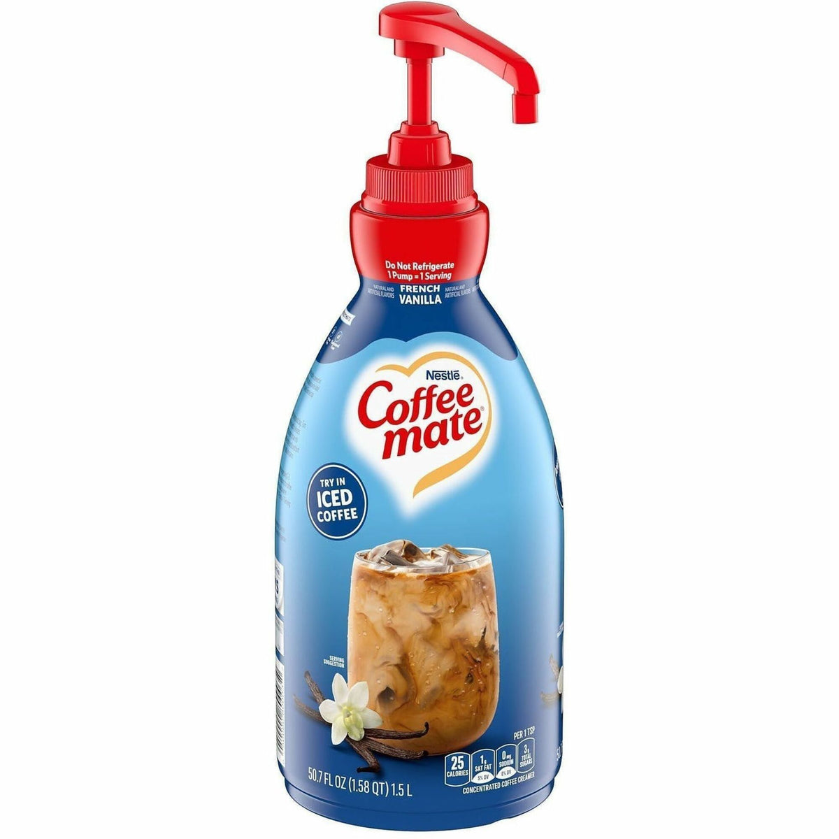 Coffee mate French Vanilla Liquid Concentrate Coffee Creamer - Pump Bottle - French Vanilla Flavor - 50.70 fl oz (1.50 L
