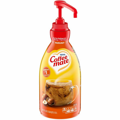 Coffee mate Hazelnut Liquid Concentrate Coffee Creamer - Pump Bottle - Hazelnut Flavor - 50.70 fl oz (1.50 L) - 300 Serv
