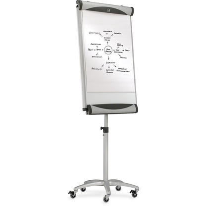 Quartet Euro Premium Mobile Magnetic Easel - 27" (2.2 ft) Width x 41" (3.4 ft) Height - White Porcelain Surface - Silver